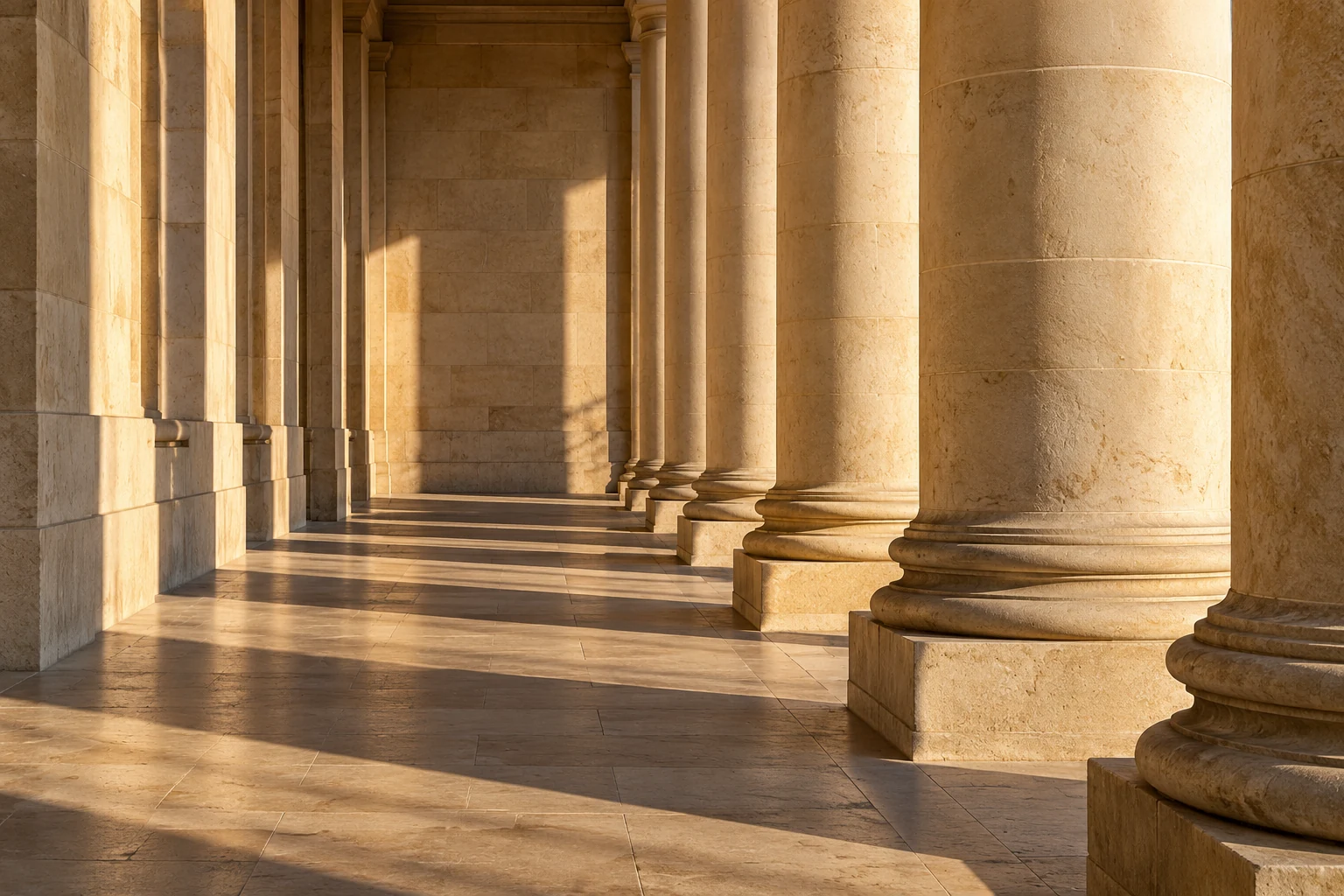 Illustrative architectural detail in warm light
