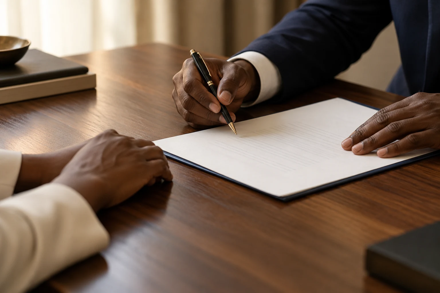 Illustrative detail of documents being considered during a consultation