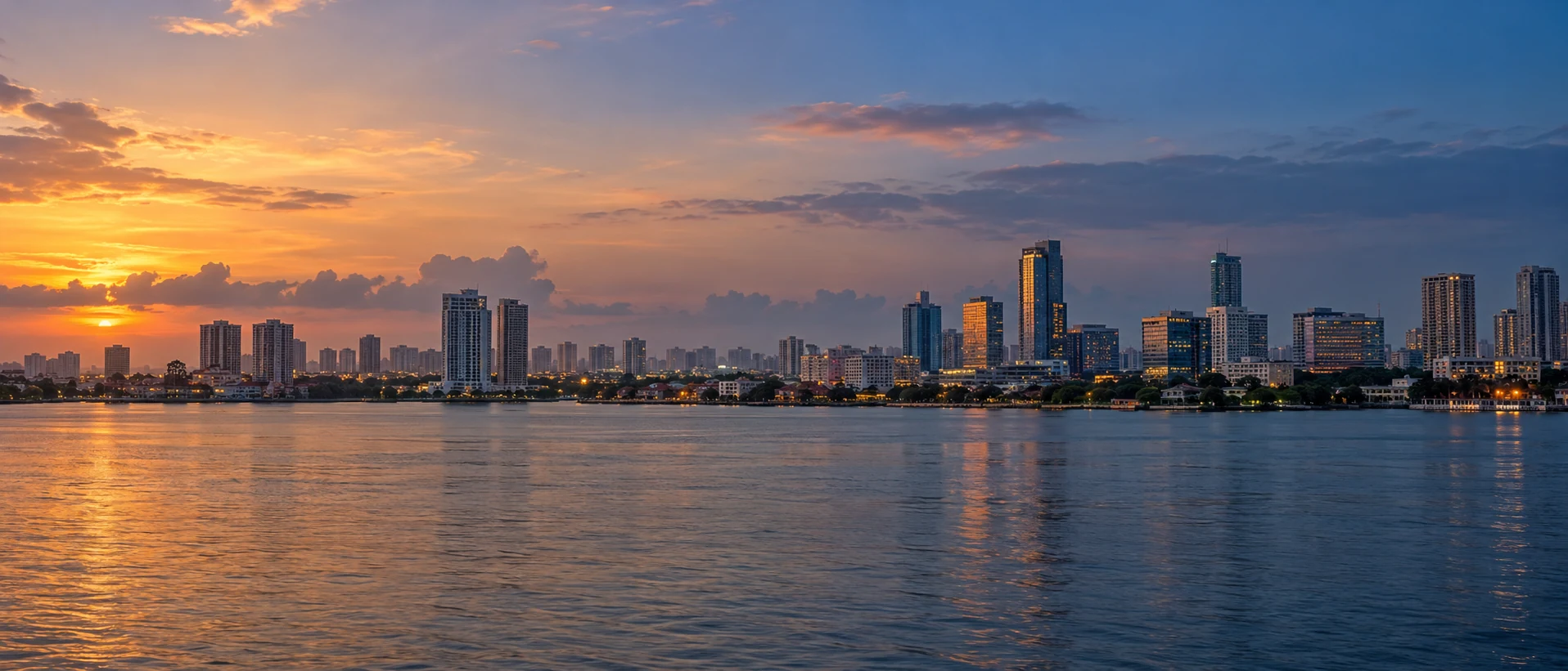 Illustrative Lagos waterfront cityscape